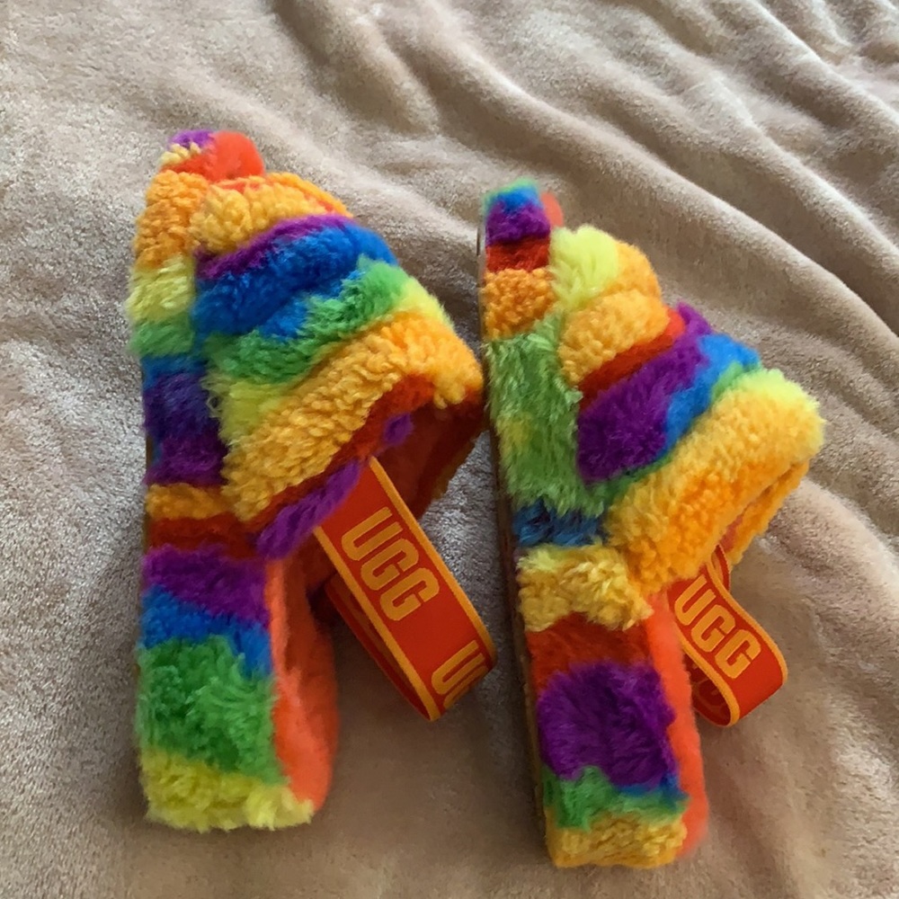 UGG Pride Fluff Yeah Faux Fur Slingback Sandal - Picture 5 of 7